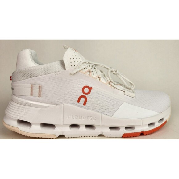 On Cloudnova 2 Women's Size 9 White Flame/Orange Mesh Athletic Running Sneakers - Picture 1 of 10
